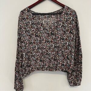 LOFT Floral Long Sleeve Blouse - Small Petite